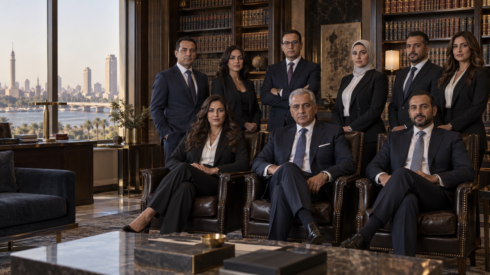 ASA Law Firm legal team in a private law library
